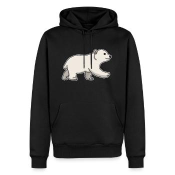 Eisbär, Baby, junges, süß, Tier, Zeichnung - Männer Premium Bio Hoodie - Schwarz - Vorne - Nico (187cm)