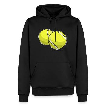 Zwei Tennisbälle, Tennis, Spiel, Geschenkidee - Männer Premium Bio Hoodie - Schwarz - Vorne - Nico (187cm)