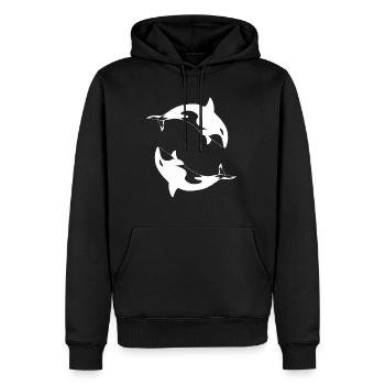Orca Orcinus orca - Sweat à capuche Premium bio Homme - noir - Devant - Nico (187cm)