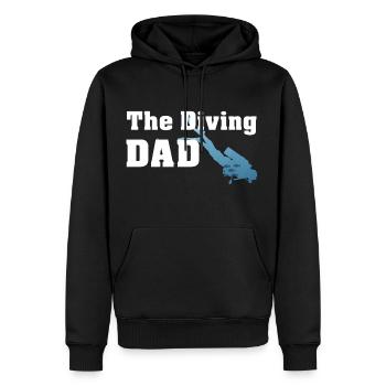 The Diving DAD - Plongée - Sweat à capuche Premium bio Homme - noir - Devant - Nico (187cm)