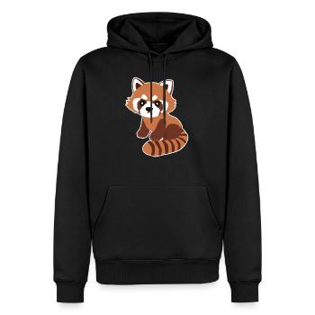 Roter Panda, Tier, Zeichnung, süß, Geschenkidee - Männer Premium Bio Hoodie - Schwarz - Vorne - Nico (187cm)