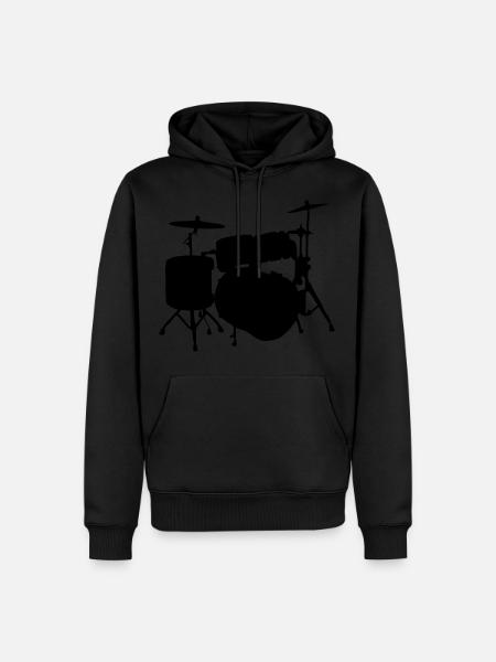 Drums - Men’s Premium Organic Hoodie - black