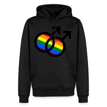 Gay Symbole Gay Gay Cadeau Drapeau Gay - Sweat à capuche Premium bio Homme - noir - Devant - Nico (187cm)