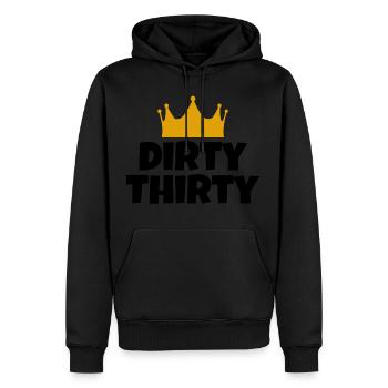 Dirty Thirty Gift Birthday Thirty 30 years - Men’s Premium Organic Hoodie - black - Front - Nico (187cm)