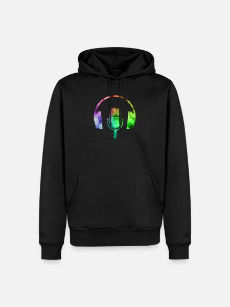 Micro and headset - Men’s Premium Organic Hoodie - black