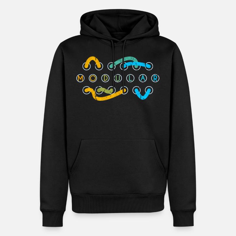 Modular Synth Patch Kabel - Männer Premium Bio Hoodie - Schwarz