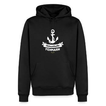 Heimathafen Fehmarn - Männer Premium Bio Hoodie - Schwarz - Vorne - Nico (187cm)