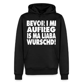 Bevor i mi aufreg... - Männer Premium Bio Hoodie - Schwarz - Vorne - Nico (187cm)