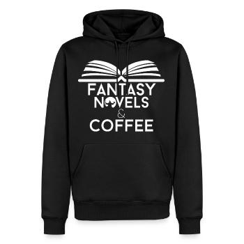 Book Lover Fantasy Romane und Kaffee - Männer Premium Bio Hoodie - Schwarz - Vorne - Nico (187cm)