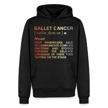 Danseuse de ballet Explication des termes - Sweat à capuche Premium bio Homme - noir - Devant - Nico (187cm)
