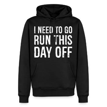 Ich muss heute frei laufen gehen - Männer Premium Bio Hoodie - Schwarz - Vorne - Nico (187cm)