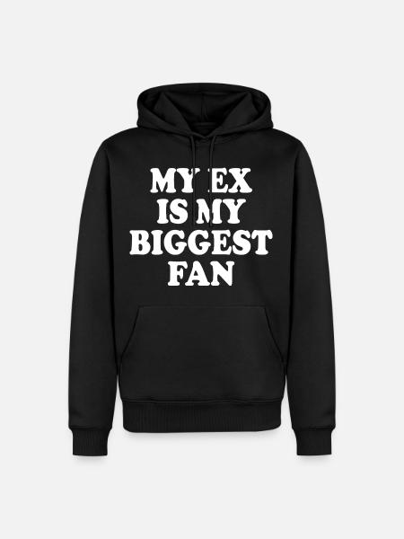my ex is my biggest fan - Männer Premium Bio Hoodie - Schwarz