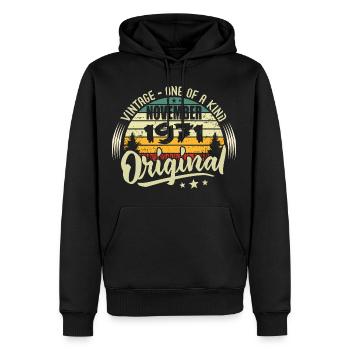 Jahrgang November 1971 Original November 1971 - Männer Premium Bio Hoodie - Schwarz - Vorne - Nico (187cm)