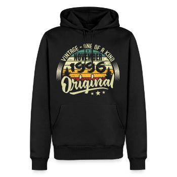 Vintage November 1996 Original November 1996 - Men’s Premium Organic Hoodie - black - Front - Nico (187cm)