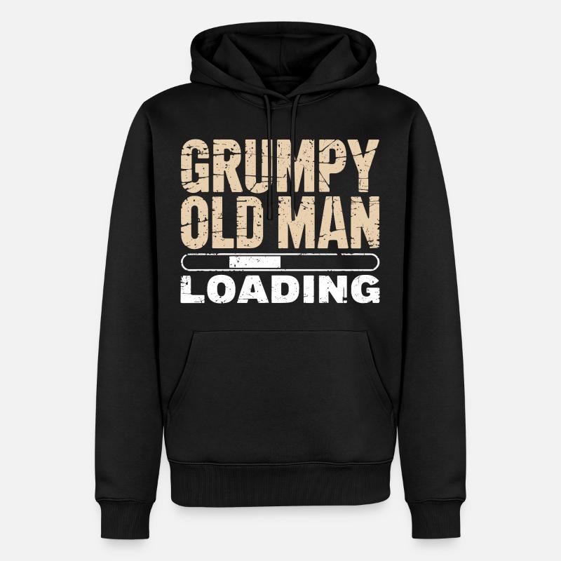 Grumpy Old Man Loading - Männer Premium Bio Hoodie - Schwarz