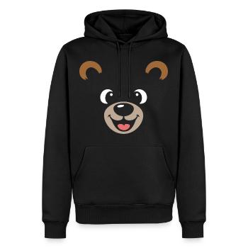 Bear | Déguisement de carnaval en costume de grand visage - Sweat à capuche Premium bio Homme - noir - Devant - Nico (187cm)