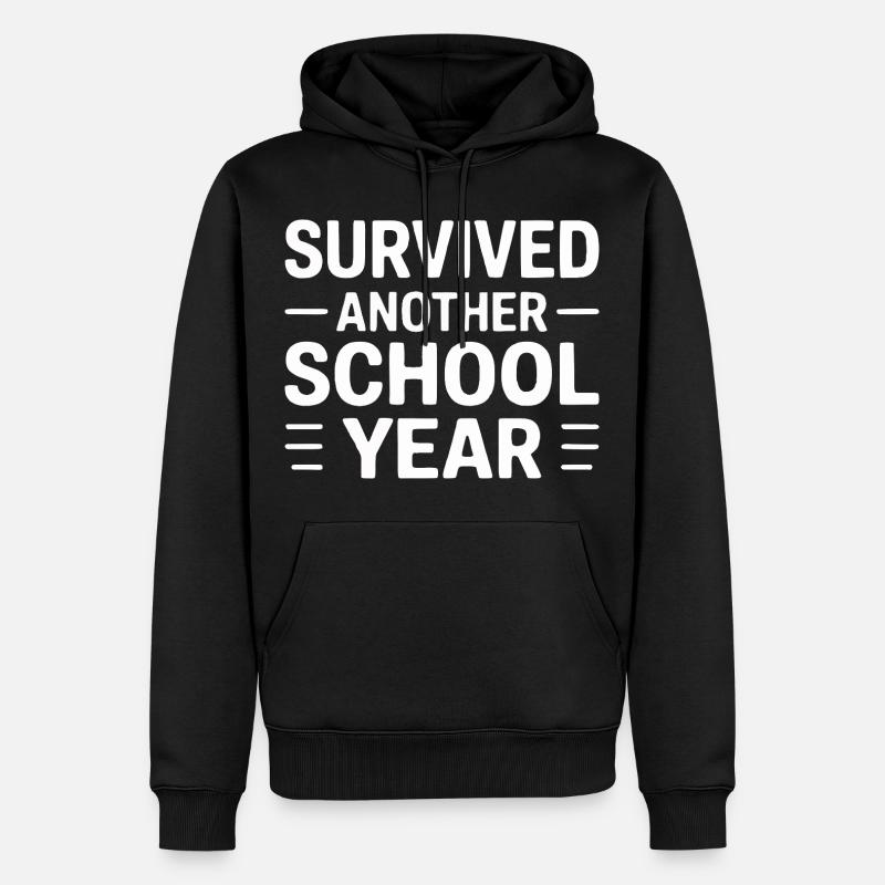 Survived Another School Year Statement - Männer Premium Bio Hoodie - Schwarz