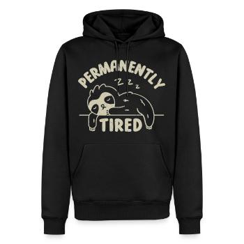 Fatigué de façon permanente - Sweat à capuche Premium bio Homme - noir - Devant - Nico (187cm)