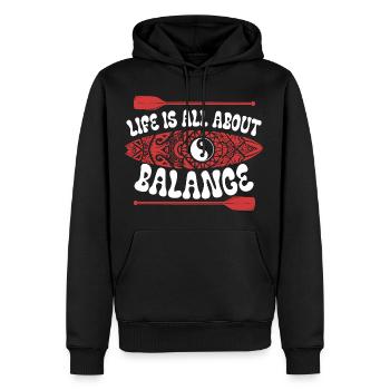 Stand Up Paddle Life Is All About Balance - Men’s Premium Organic Hoodie - black - Front - Nico (187cm)
