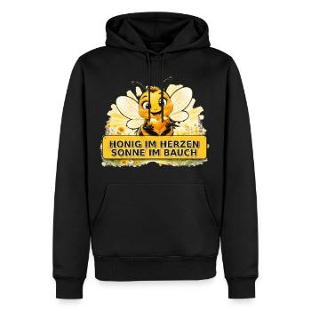 Biene Honig Imker Honigwabe Blumen Wiese Insekt - Männer Premium Bio Hoodie - Schwarz - Vorne - Nico (187cm)