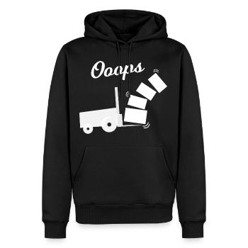 Oops Kippender Lastwagen Design - Männer Premium Bio Hoodie - Schwarz - Vorne - Nico (187cm)