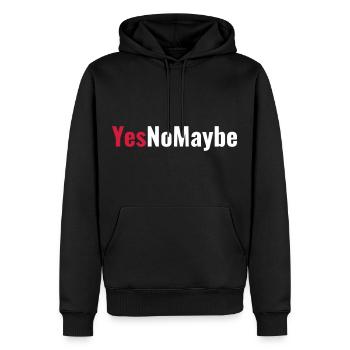 Yes No Maybe Verlobung Liebe Geschenk - Männer Premium Bio Hoodie - Schwarz - Vorne - Nico (187cm)