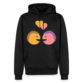 Gesicht Liebe Herz Geschenk - Männer Premium Bio Hoodie - Schwarz - Vorne - Nico (187cm)