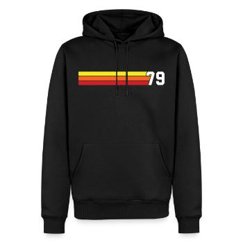 T-shirt rétro 1979 79 millésime 1979 - Sweat à capuche Premium bio Homme - noir - Devant - Nico (187cm)