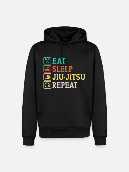 Eat Sleep Jiu-Jitsu Repeat Jiu Jitsu - Men’s Premium Organic Hoodie - black