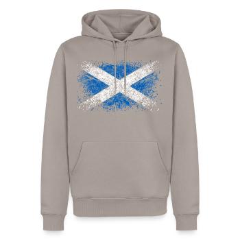Schottland - Männer Premium Bio Hoodie - Taupe - Vorne - Nico (187cm)