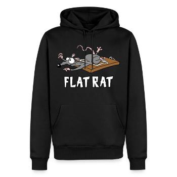 Flat Rat - Männer Premium Bio Hoodie - Schwarz - Vorne - Nico (187cm)