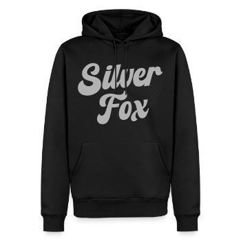 Renard argenté - Sweat à capuche Premium bio Homme - noir - Devant - Nico (187cm)