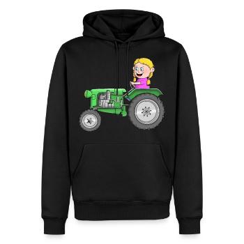 Traktor Kinder - Männer Premium Bio Hoodie - Schwarz - Vorne - Nico (187cm)