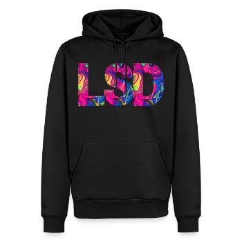 LSD 25 Sunshine Acid - Männer Premium Bio Hoodie - Schwarz - Vorne - Nico (187cm)