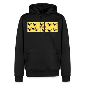 NEW LIFE - Sweat à capuche Premium bio Homme - noir - Devant - Nico (187cm)