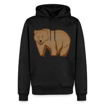 Grizzly Bär - Männer Premium Bio Hoodie - Schwarz - Vorne - Nico (187cm)