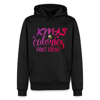 calories de noël noël calories de noël nourriture - Sweat à capuche Premium bio Homme - noir - Devant - Nico (187cm)