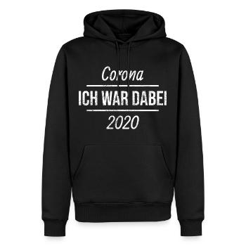 Corona Virus 2020 J’y étais cadeau - Sweat à capuche Premium bio Homme - noir - Devant - Nico (187cm)