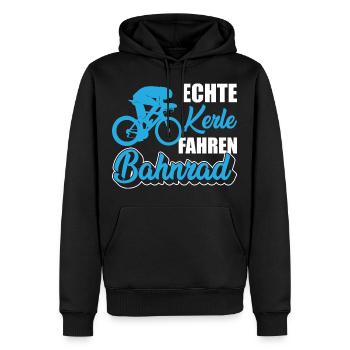 Echte Kerle Fahren Bahnrad - Männer Premium Bio Hoodie - Schwarz - Vorne - Nico (187cm)