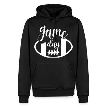JOUR DE JEU - Sweat à capuche Premium bio Homme - noir - Devant - Nico (187cm)