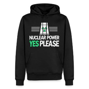 Kernenergie Ja Bitte - Pro Saubere Energie - Männer Premium Bio Hoodie - Schwarz - Vorne - Nico (187cm)