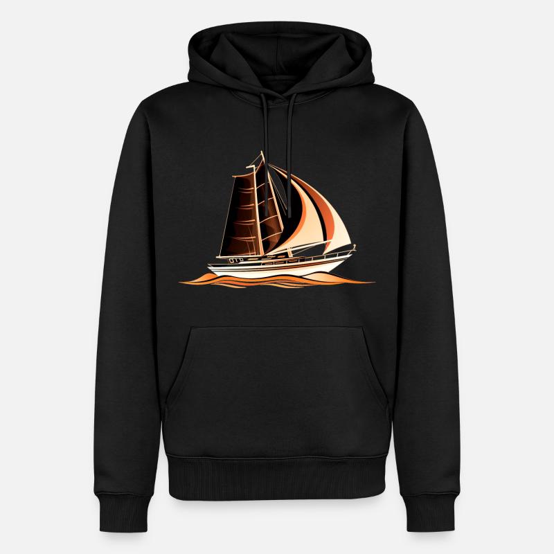 Segelboot - Männer Premium Bio Hoodie - Schwarz
