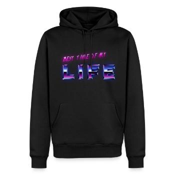 80er 80s Best Time Of My Life - Männer Premium Bio Hoodie - Schwarz - Vorne - Nico (187cm)