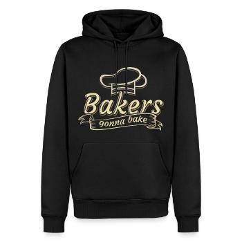 baker - Men’s Premium Organic Hoodie - black - Front - Nico (187cm)