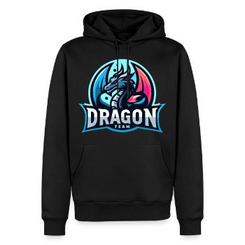 Das Drachen-Team - Männer Premium Bio Hoodie - Schwarz - Vorne - Nico (187cm)