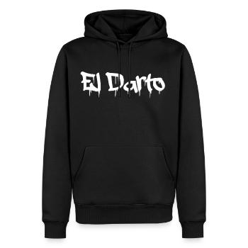 El darto - Männer Premium Bio Hoodie - Schwarz - Vorne - Nico (187cm)