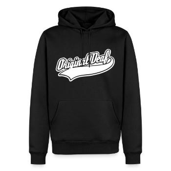 Original Deaf - Männer Premium Bio Hoodie - Schwarz - Vorne - Nico (187cm)