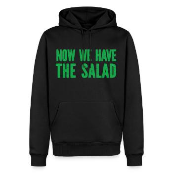 Jetzt haben wir den Salat Spruch salad quote Fun - Männer Premium Bio Hoodie - Schwarz - Vorne - Nico (187cm)