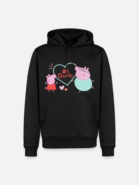 Peppa Pig Design Nr. 1 Papa: Peppa & Papa Big - Ekologisk premiumluvtröja herr - svart