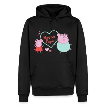 Peppa Pig Design Best Dad With Peppa & Daddy Pig - Men’s Premium Organic Hoodie - black - Front - Nico (187cm)